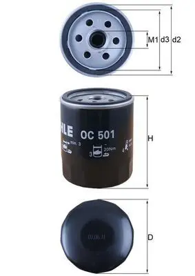 MAHLE OC501 Фильтр масляный FIAT MAHLE