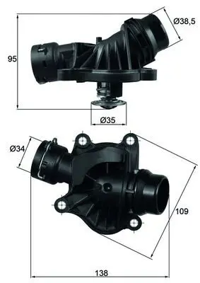 MAHLE TI23488 ТЕРМОСТАТ С ПРОКЛАДКОЙ
