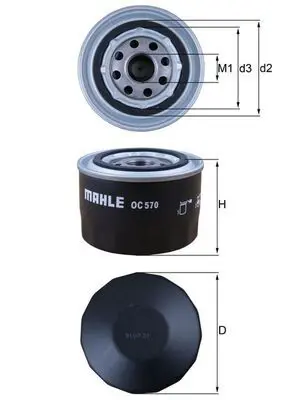 MAHLE OC570 Фильтр масляный FIAT: DUCATO c