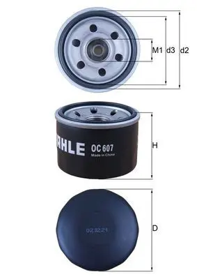 MAHLE OC607 Фильтр масляный MITSUBISHI