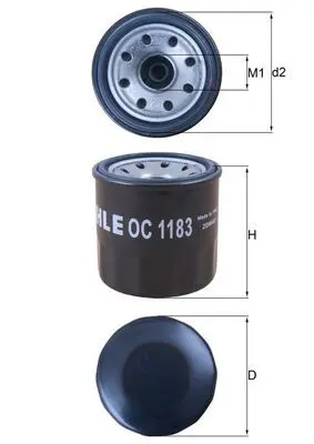 MAHLE OC1183 Фильтр масляный MAZDA: 2