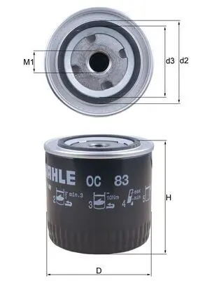MAHLE OC83 Фильтр масляный для грузовых
