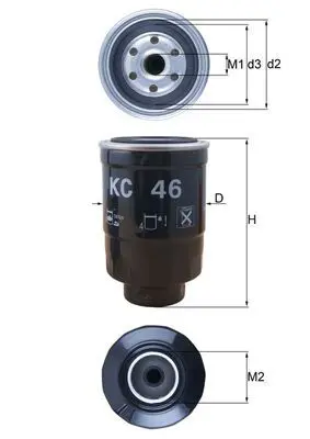 MAHLE KC46 Фильтр топливный ASIA MOTORS: