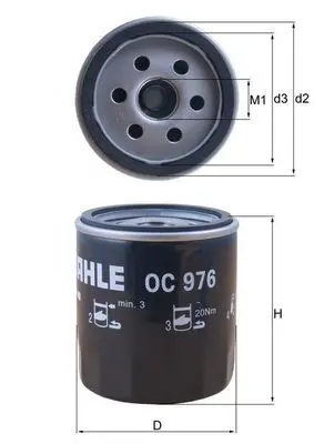 MAHLE OC976 Фильтр масляный CHEVROLET