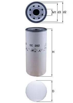 MAHLE OC282 Фильтр масляный для грузовых