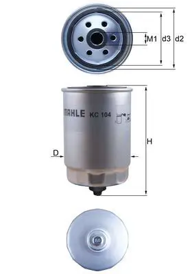 MAHLE KC104 Фильтр топливный VOLVO: S60