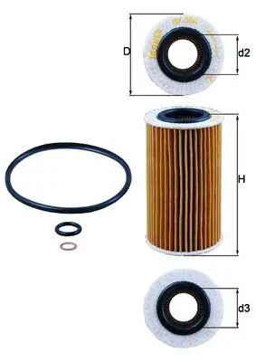 MAHLE OX384D Фильтр масляный Hyundai, KIA,
