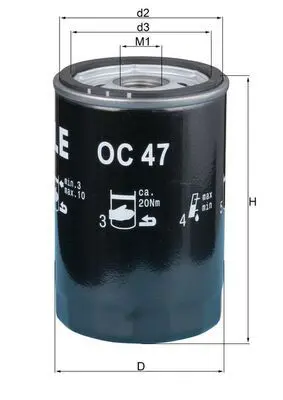 MAHLE OC47OF Фильтр масляный (кратность