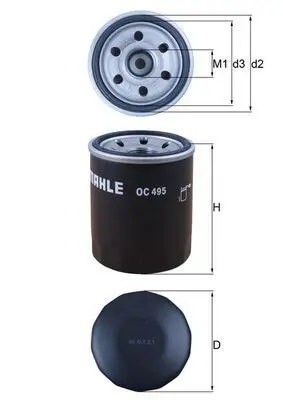 MAHLE OC495 Фильтр масляный MITSUBISHI