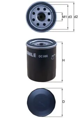 MAHLE OC986 Фильтр масляный Замена -