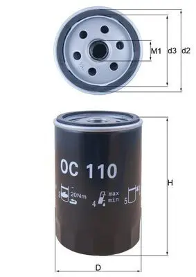 MAHLE OC110 Фильтр масляный MERCEDES-BENZ: