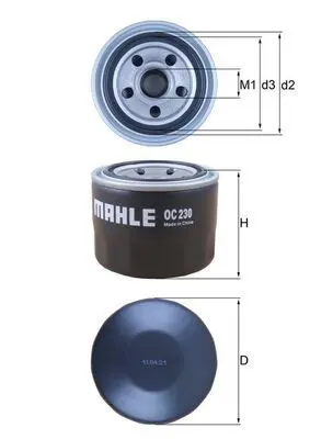 MAHLE OC230 Фильтр масляный MITSUBISHI