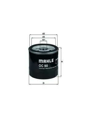 MAHLE OC90OF Фильтр масляный (кратность