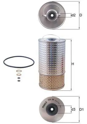 OX 38D MAHLE Фильтр масляный MERCEDES C