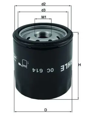 MAHLE OC614 ФИЛЬТР МАСЛЯНЫЙ DODGE