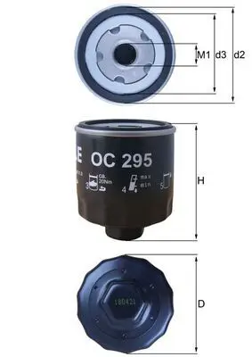 MAHLE OC295 Фильтр масляный AUDI: A2