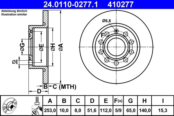 Ate 24011002771 24.0110-0277.1 диск тормозной