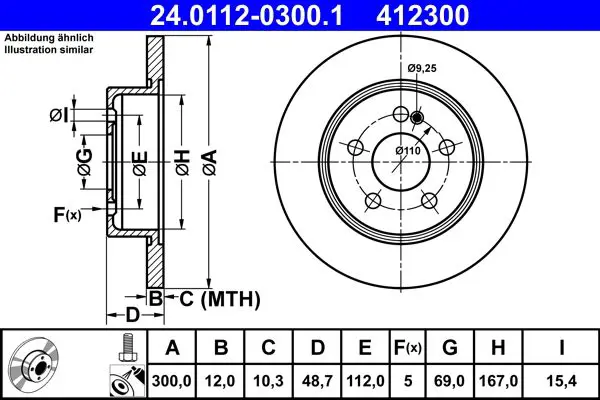 24.0112-0300.1 Диск тормозной задн MB C