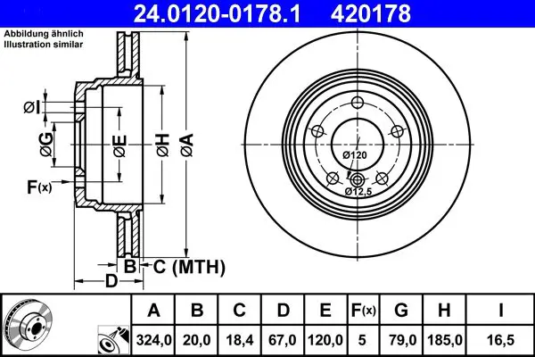 Ate 24012001781 Диск тормозной