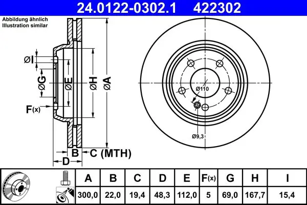 24.0122-0302.1 Диск тормозной задн MB C