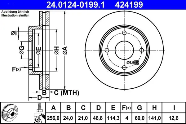 Ate 24012401991 Диск тормозной передн,
