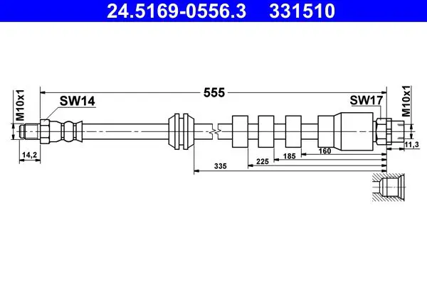 24.5169-0556.3 Тормозной шланг (555mm)