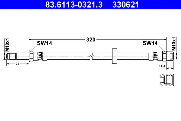 83.6113-0321.3 Шланг торм.VOLVO S60/S80 I/V70