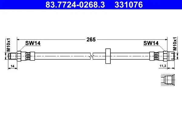 83.7724-0268.3 Шланг торм.задн.S80, XC70