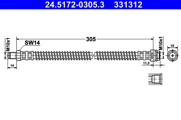 24.5172-0305.3 ШЛАНГ ТОРМОЗНОЙ 204/207