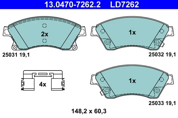 Ate 13047072622 КОЛОДКИ ПЕР CHV CRUZE/OPL