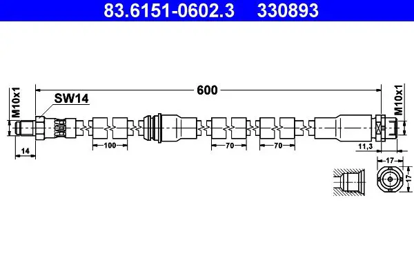83.6151-0602.3 Шланг тормозной