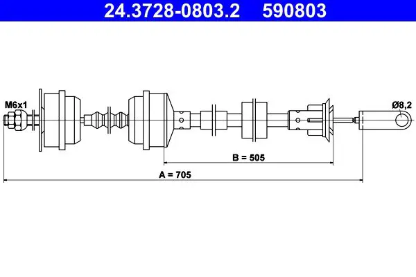 ATE 24372808032 Трос сцепления Peugeot 205
