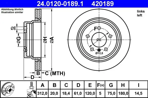 ATE 24012001891 Тормозной диск