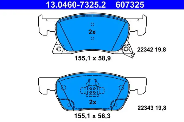 13.0460-7325.2 Тормозные колодки OPEL ASTRA K