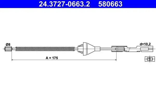 ATE 24372706632 Трос, стояночная тормозная
