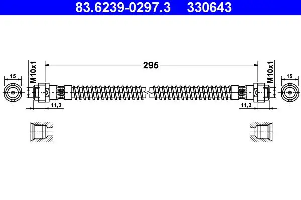 83.6239-0297.3 BREMSSCHLAUCH PORSCHE 911 UA.