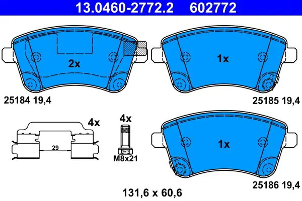 13.0460-2772.2 Тормозные колодки перед KIA