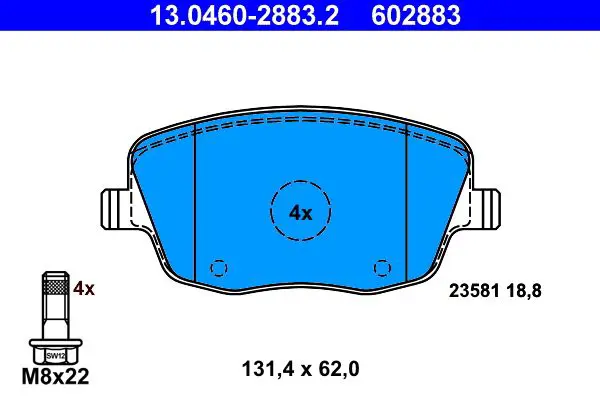 13.0460-2883.2 Дисковые тормозные колодки,