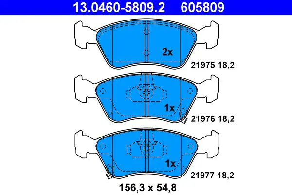 13.0460-5809.2 Комплект тормозных колодок