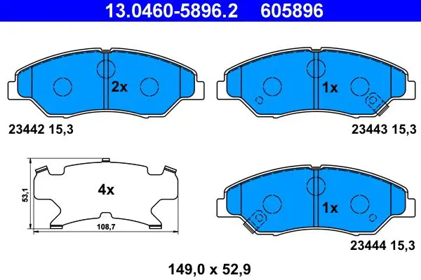 ATE 13046058962 КОЛОДКИ ПЕР KIA SPORTAGE 2.0I