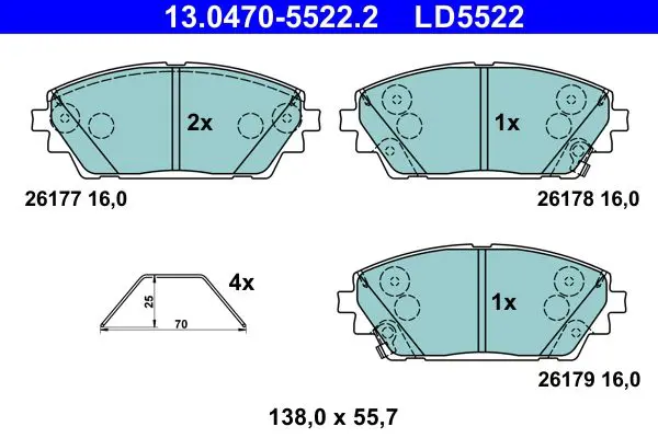 13.0470-5522.2 Колодки тормозные комплект