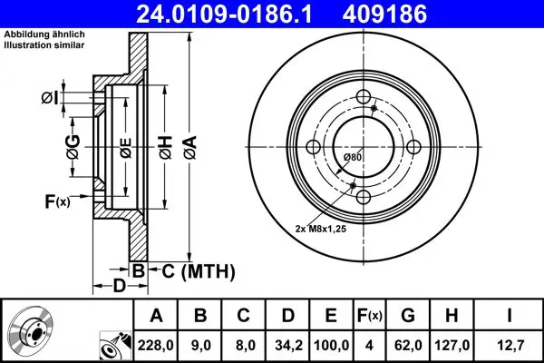 ATE 24010901861 Тормозной диск