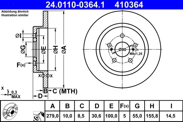 ATE 24011003641 Тормозной диск