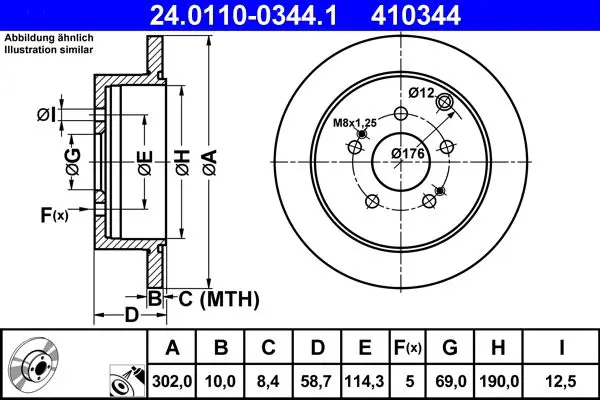ATE 24011003441 Тормозной диск