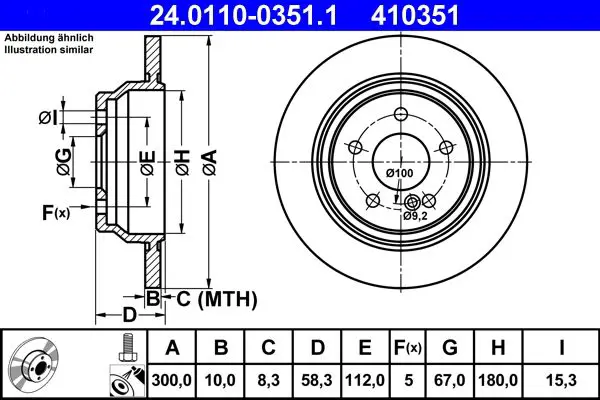 24.0110-0351.1 Тормозной диск зад. MB SL