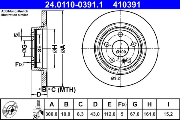 ATE 24011003911 Тормозной диск