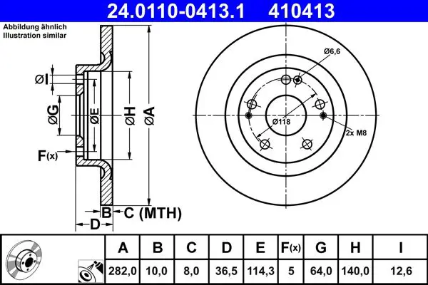 24.0110-0413.1 Тормозной диск задний HONDA
