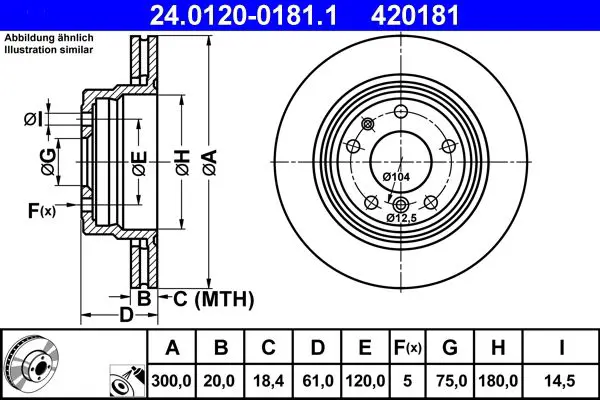 ATE 24012001811 Тормозной диск