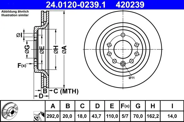 ATE 24012002391 Тормозной диск