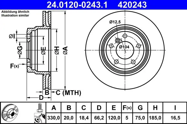 ATE 24012002431 Тормозной диск
